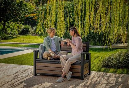 Outdoor Storage Bench 60 Gallon Storage - Keter US