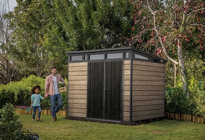 Signature Ashwood Brown Storage Shed - 9x7 Shed - Keter US