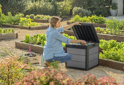 Cortina 30 Gallon Outdoor Storage Deck Box Graphite - Keter Canada