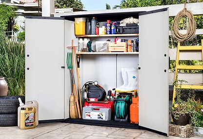 High Store Plus 1400L Gartenschrank - 140x73.6x170.4cm - Graubraun