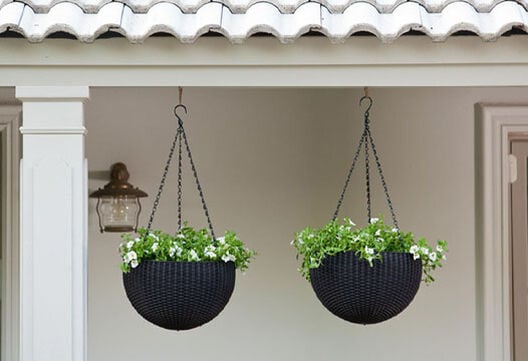 Hanging Sphere Planter Set of 2 - Graphite