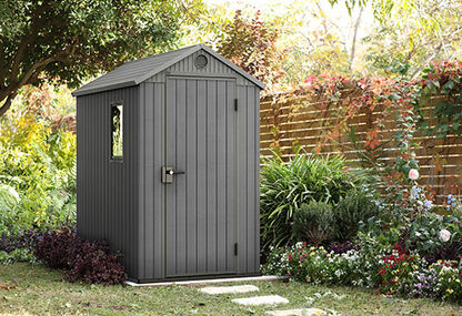 Darwin Graphite Small Storage Shed - 4x6 Shed - Keter US
