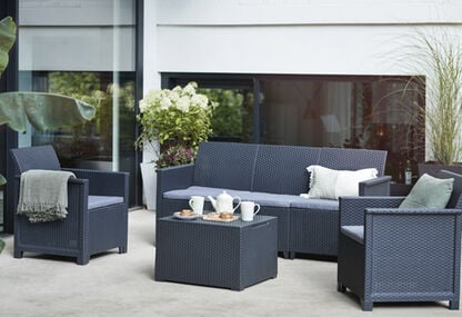 Emma 5 Seater Lounge Set - Graphite