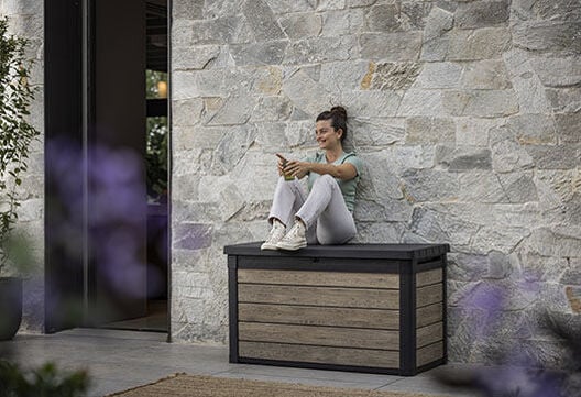 Buy Signature Ashwood Brown 100 Gallon Deck Box- Keter Canada