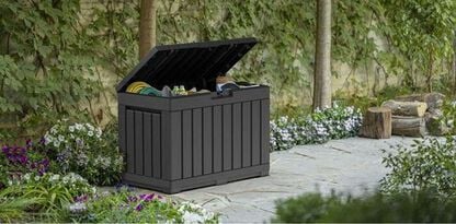 Kentwood 50 Gallon Deck Box - Graphite - Keter CA