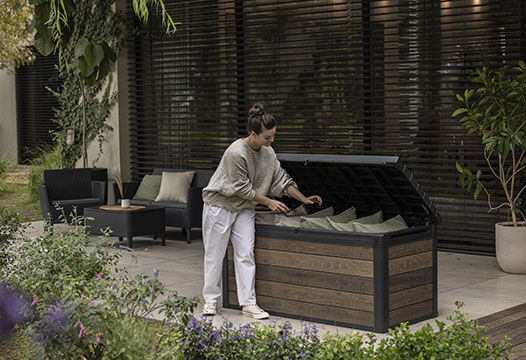 Buy Signature Walnut Brown Deck Box 150 Gallon- Keter Canada