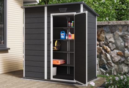 Cabanon de rangement Essential – Cabanon de rangement noir 6 x 4 – Keter Canada
