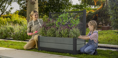 Jardinière d’intimité avec treillis en forme de tulipes - Vert