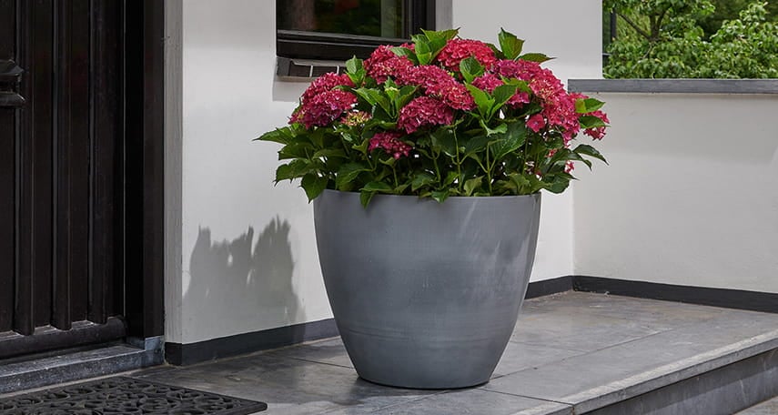 Maceta de resina Betón redonda