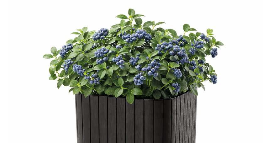 Cultivar arándanos en la terraza en macetas