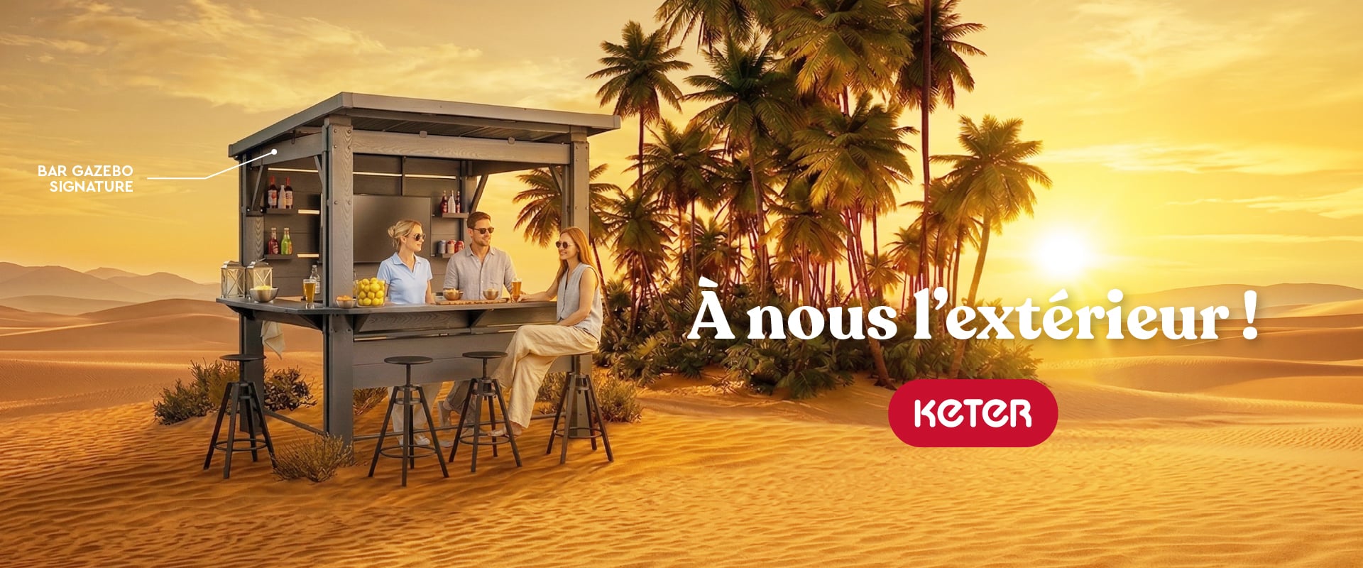 Abri bar dans le d&eacute;sert