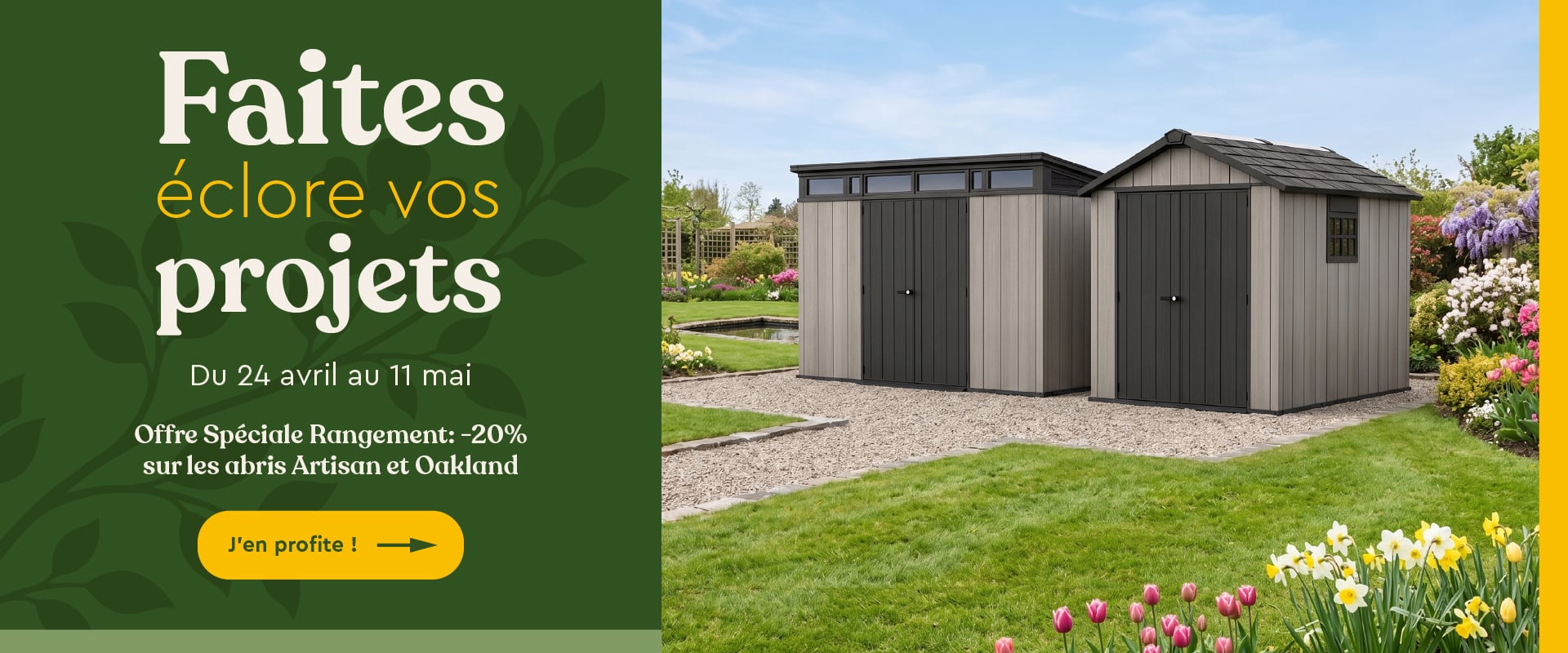 Abris de jardin en r&eacute;sine &agrave; -20%