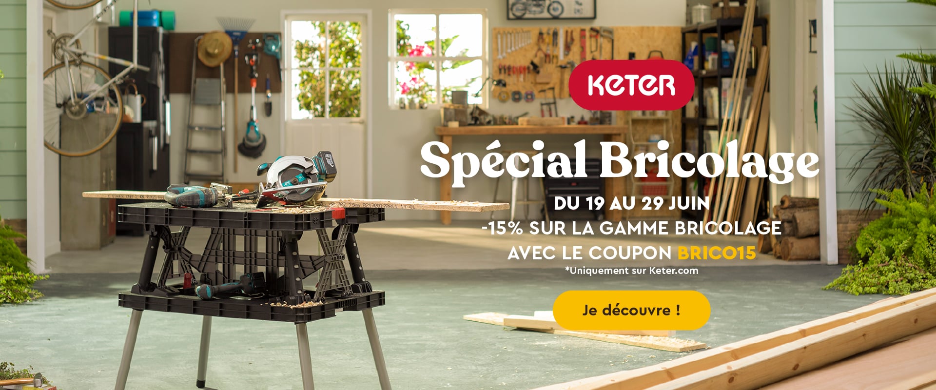 Coupon -15% sur la gamme bricolage