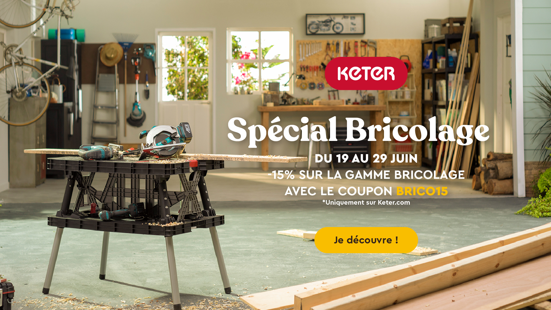 Coupon -15% sur la gamme bricolage