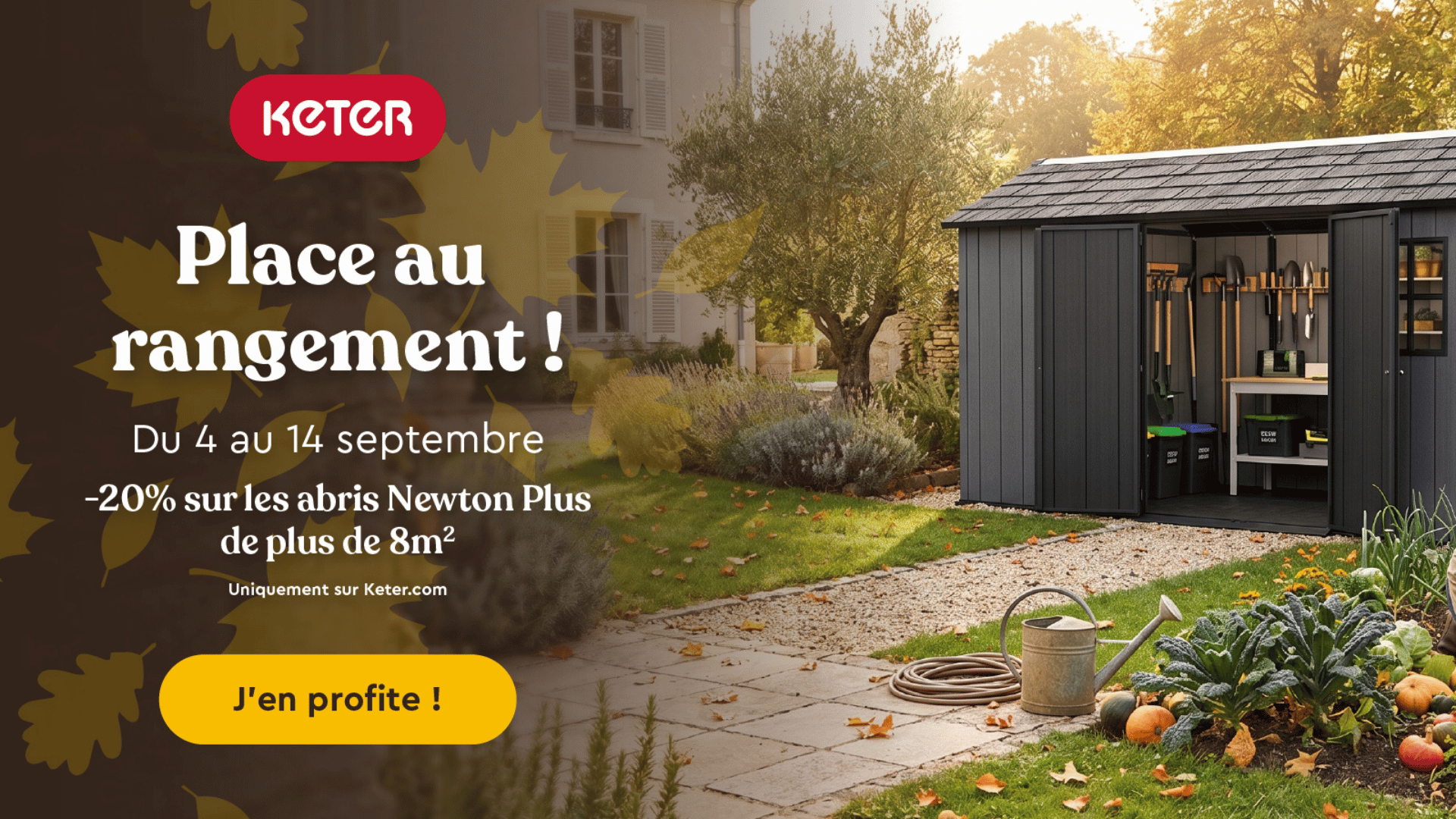 Abri de jardin grand mod&egrave;le en automne