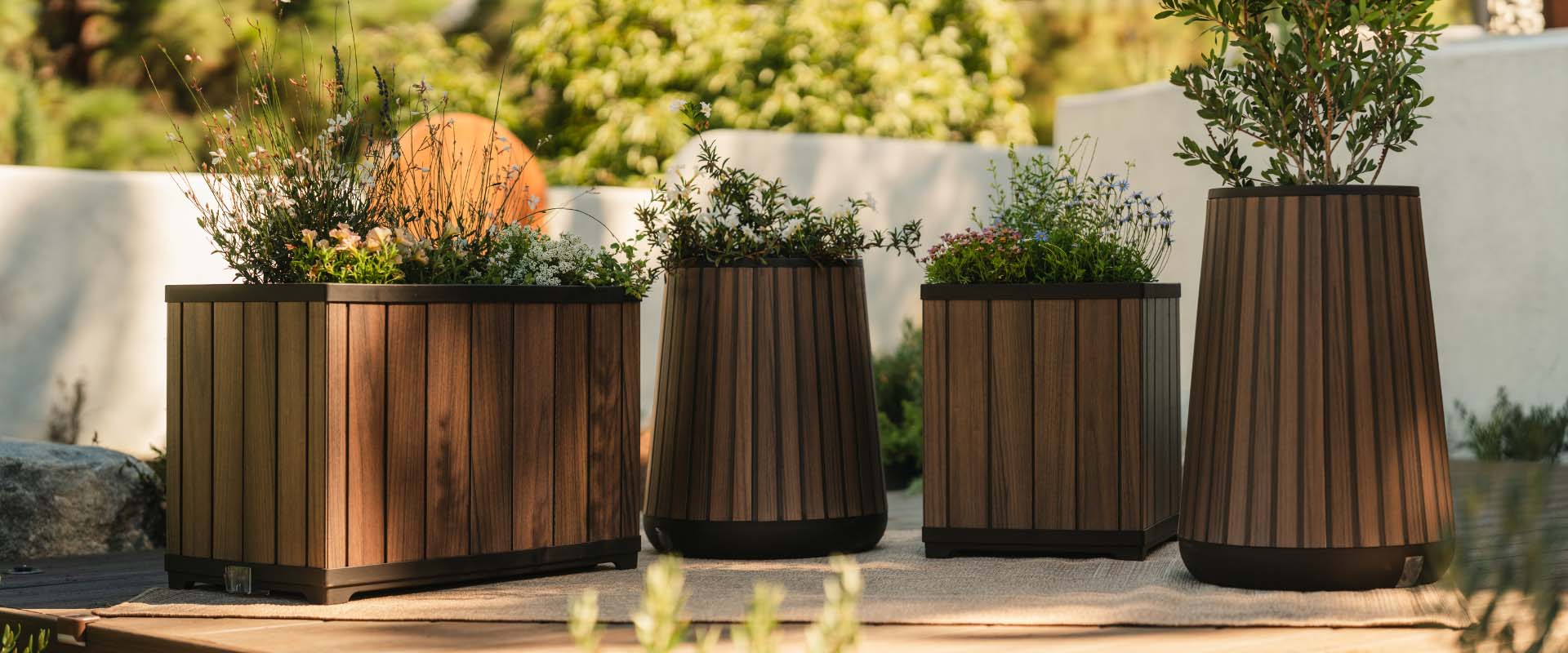 Keter planter in backyard